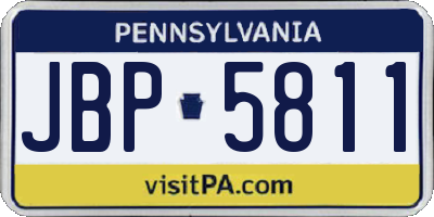 PA license plate JBP5811