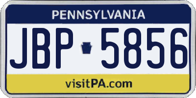 PA license plate JBP5856