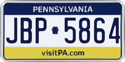 PA license plate JBP5864