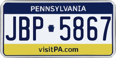PA license plate JBP5867
