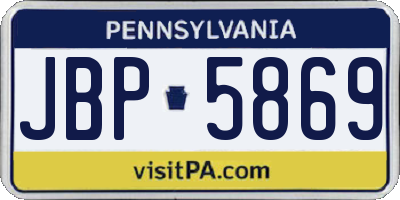 PA license plate JBP5869