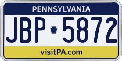 PA license plate JBP5872