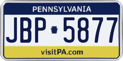 PA license plate JBP5877