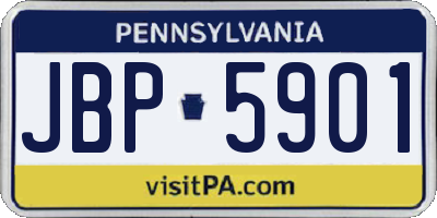 PA license plate JBP5901