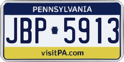 PA license plate JBP5913