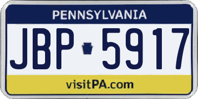 PA license plate JBP5917