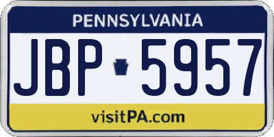 PA license plate JBP5957