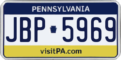 PA license plate JBP5969