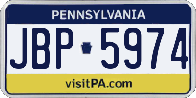 PA license plate JBP5974