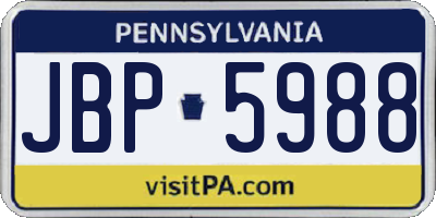 PA license plate JBP5988
