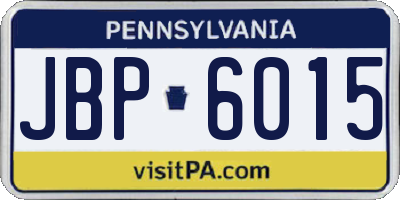 PA license plate JBP6015