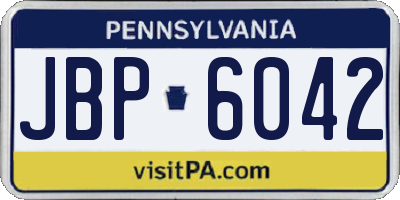 PA license plate JBP6042