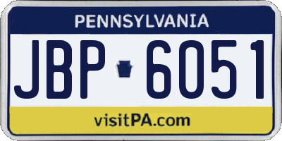PA license plate JBP6051