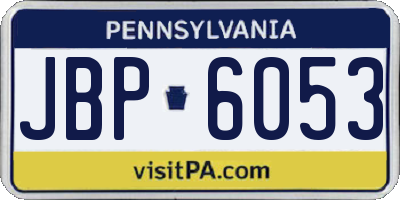 PA license plate JBP6053