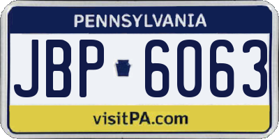 PA license plate JBP6063