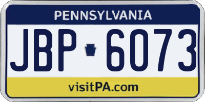 PA license plate JBP6073