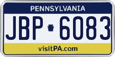 PA license plate JBP6083