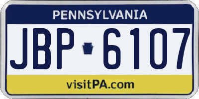PA license plate JBP6107