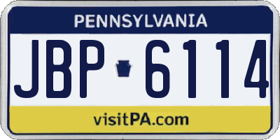 PA license plate JBP6114