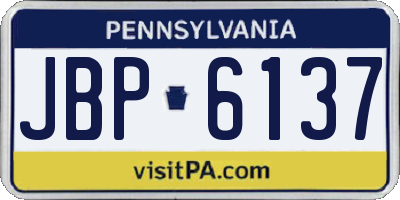 PA license plate JBP6137
