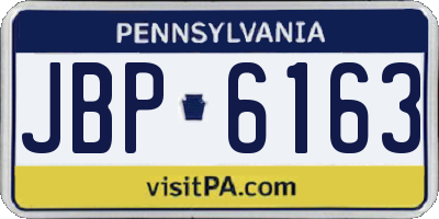 PA license plate JBP6163