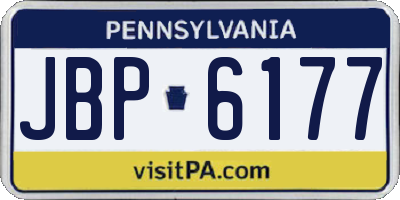 PA license plate JBP6177