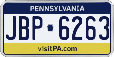PA license plate JBP6263