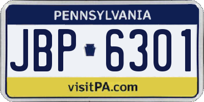 PA license plate JBP6301