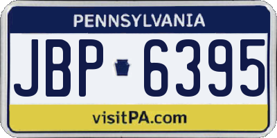 PA license plate JBP6395