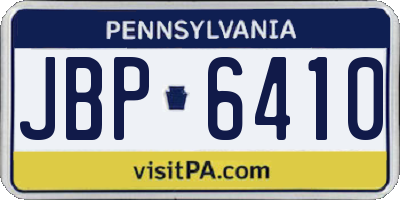 PA license plate JBP6410