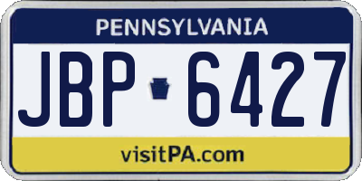 PA license plate JBP6427