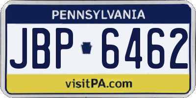 PA license plate JBP6462