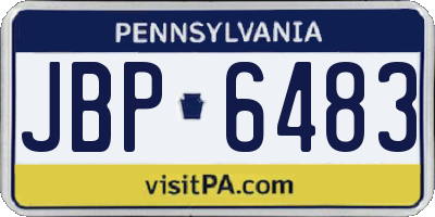 PA license plate JBP6483