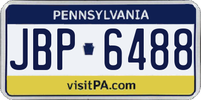 PA license plate JBP6488