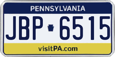 PA license plate JBP6515