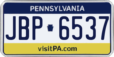 PA license plate JBP6537
