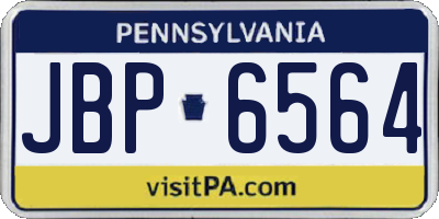 PA license plate JBP6564