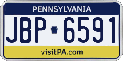 PA license plate JBP6591