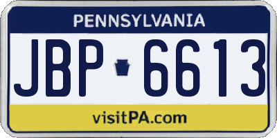 PA license plate JBP6613