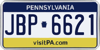 PA license plate JBP6621