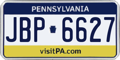 PA license plate JBP6627