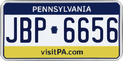 PA license plate JBP6656