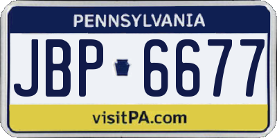 PA license plate JBP6677