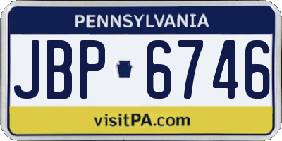 PA license plate JBP6746