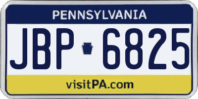 PA license plate JBP6825