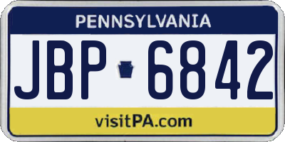 PA license plate JBP6842