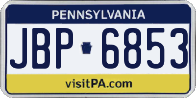 PA license plate JBP6853