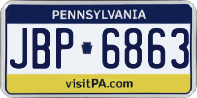PA license plate JBP6863