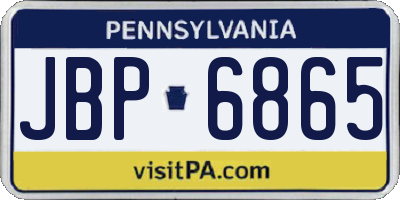 PA license plate JBP6865