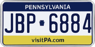 PA license plate JBP6884